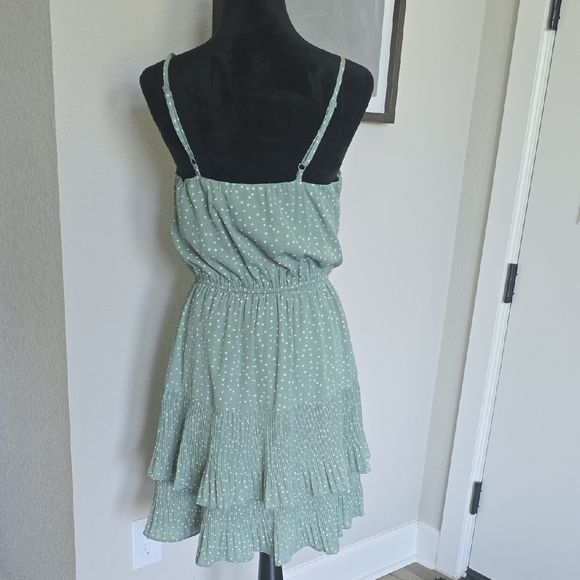 She + Sky Green Tiered Mini Sundress - Picture 4 of 6